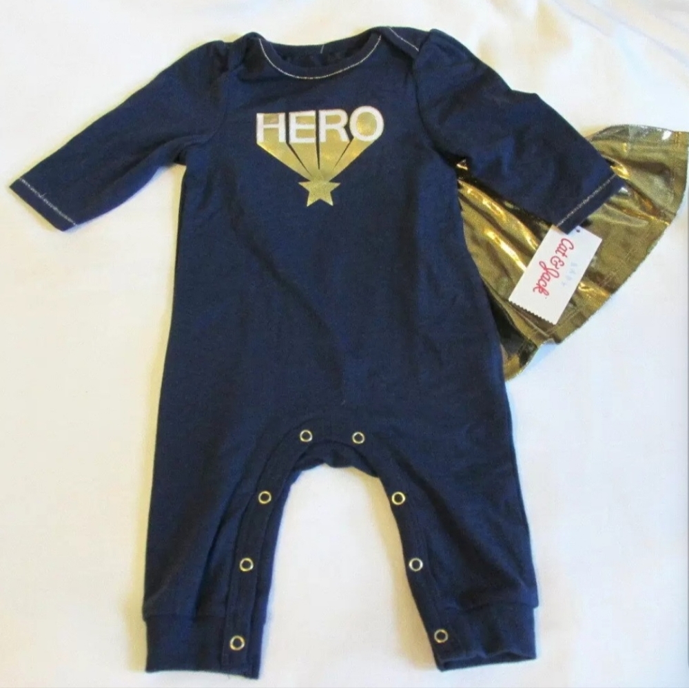Bundle CAT & JACK NIGHTFALL BLUE HERO SUIT 0-3M / MY BOOB CREEW- BODYSUIT- NB